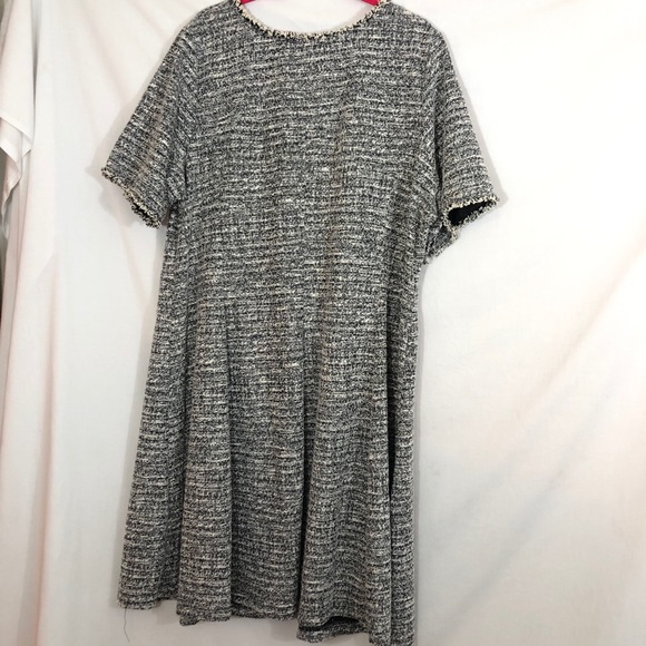 LANE BRYANT tweed dress 26/28 black and white - Picture 6 of 9